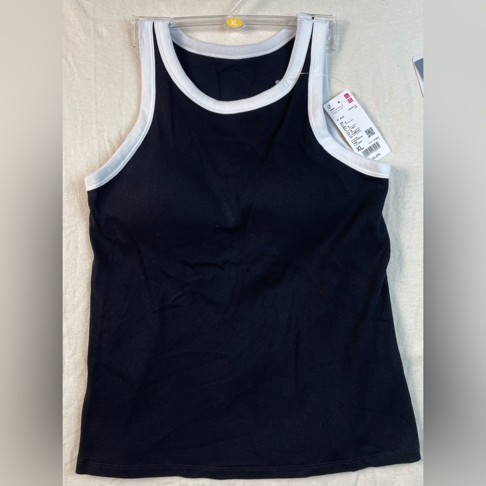 NWT Uniqlo Color Block Ribbed Bra Sleeveless Top from Japan, (US L/JPN XL)